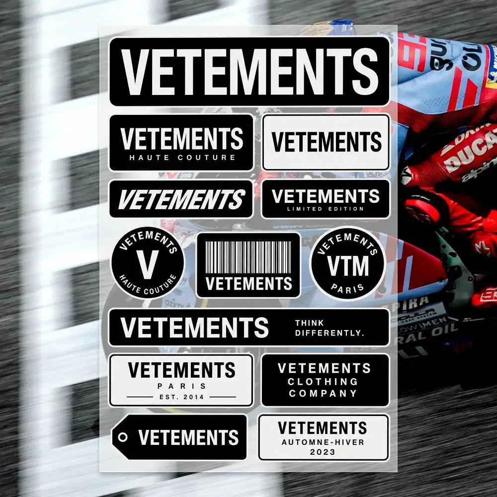 V-VETEMENTS  Decal Set High Quality Printed and Cut Stickers Motorcycle Sticker