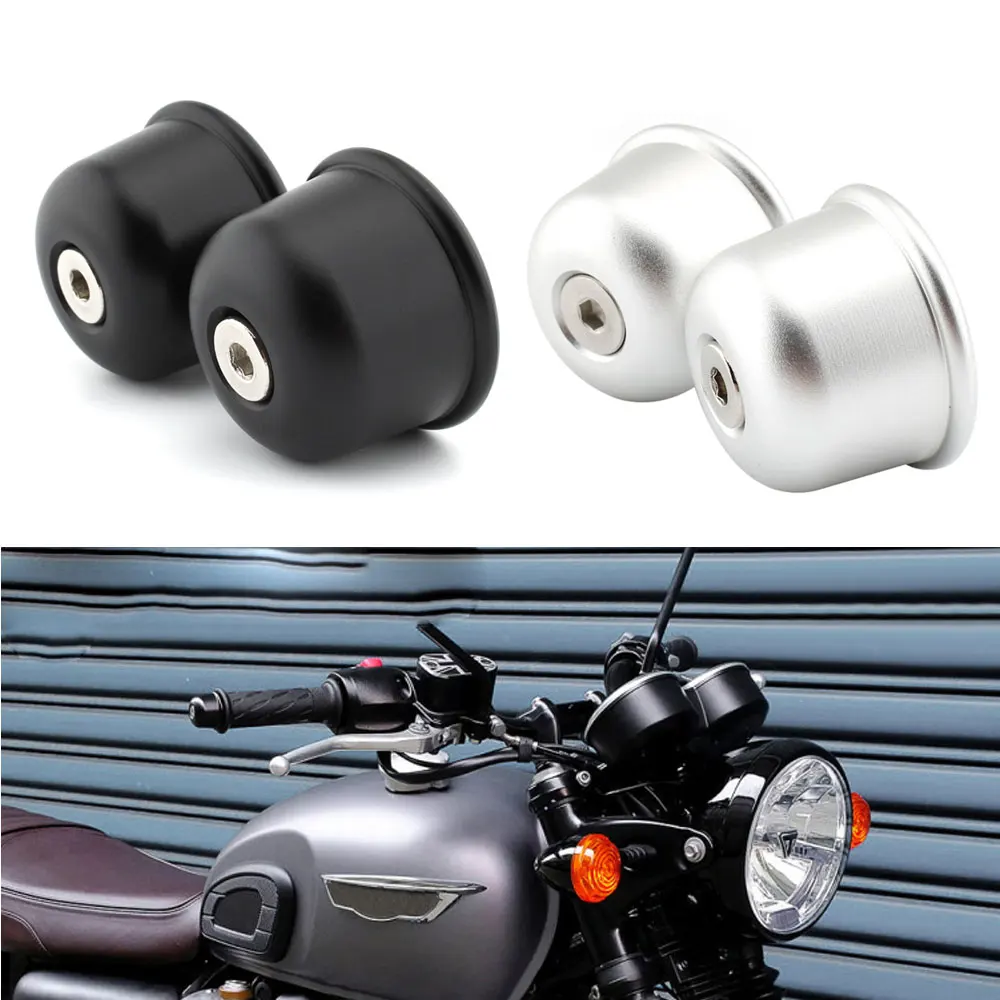 For Triumph Street Twin Cup Speed Bonneville T100 T120 Black Scrambler 1200XC Motorcycle Handlebar Grips Handle Bar Cap End Plug
