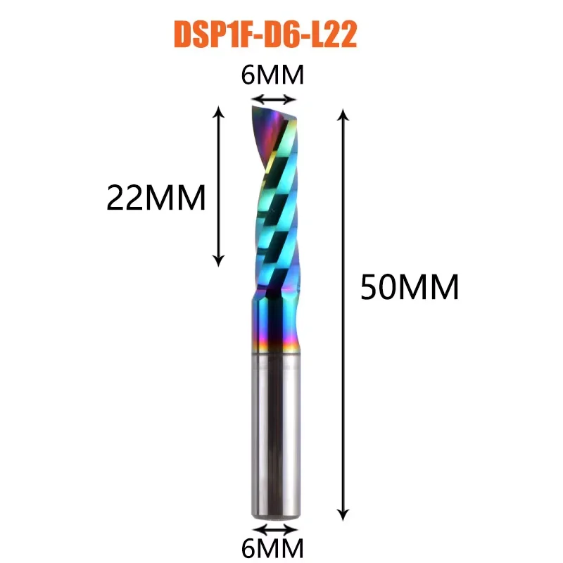 1 st AAAAA Enkele Fluit Carbide Spiraal Frees 3.175, 4.5, 6mm Aluminium Frees Graveren Houtbewerking Acryl DLC Coating
