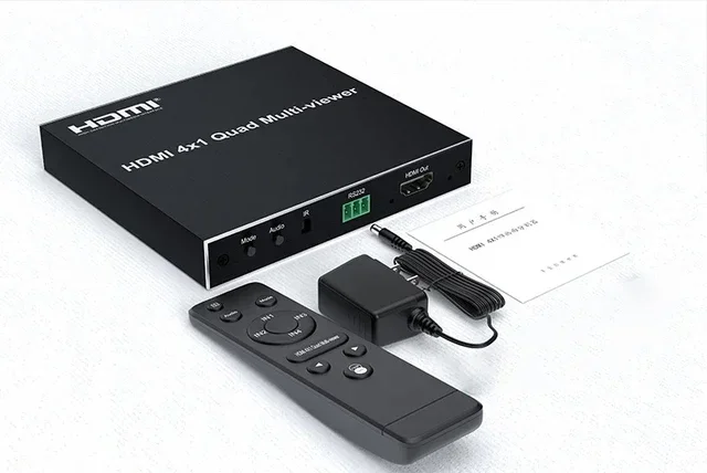 1080p HDMI 4x1 Quad Multi Viewer 4 in 1 Out HDMI Multi-viewer Screen Seamless Switch with Remote Control Support 6 Display Modes