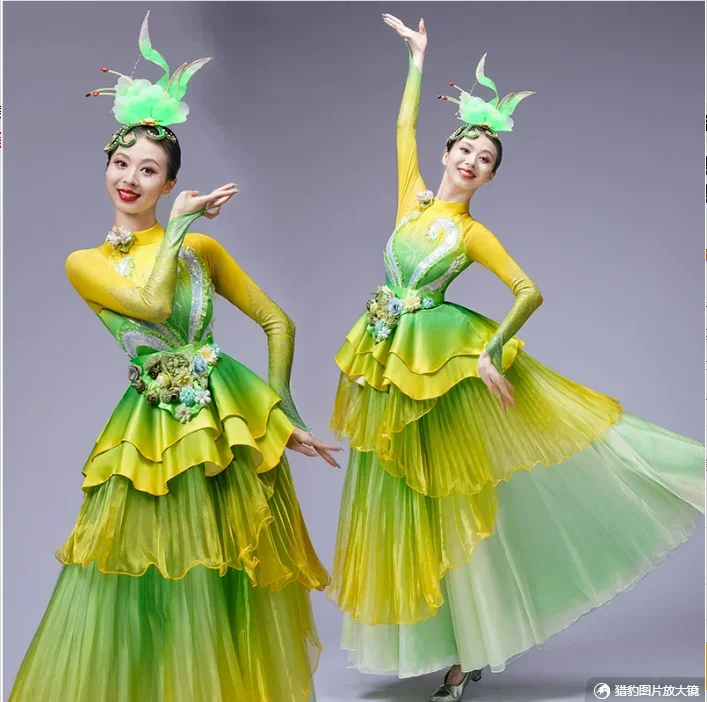 Opening Dance, Grand Skirt Display, Women's Spring Festival Gala Stage, Modern Dance Costumes