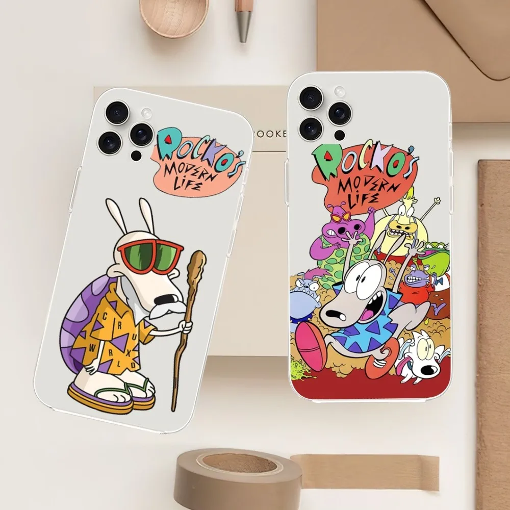 Cartoon R-Rockos Modern Life Phone Case For Samsung Galaxy S20 S22 S23 A71 FE Lite Plus S21 ULTRA Transparent Shell