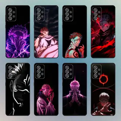 Custodia per telefono R-Ryomen Anime S-Sukuna per Samsung S25, S24, S21, S22, S23, S30, Ultra, S20, Plus, Fe, Lite, Note, 10.9,5G Cover nera
