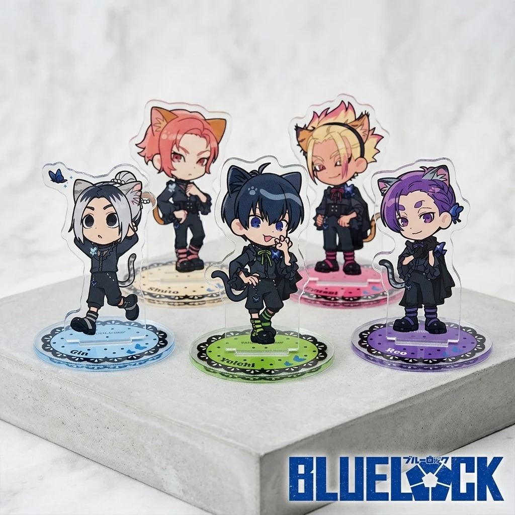 Blue Lock Series 2026 New Arrival Acrylic Keychain Stand NAMJATOWN Cat Ear Q Version Character Figure Desktop Ornament Gift