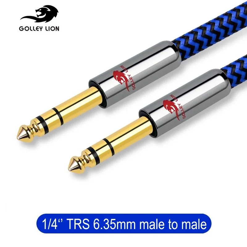 1/4 Inch TRS 6.35mm Male to Male Stereo Audio Cable for Amplifier Mixer Instrument Guitar Basses Interconnect Shielded Cords
