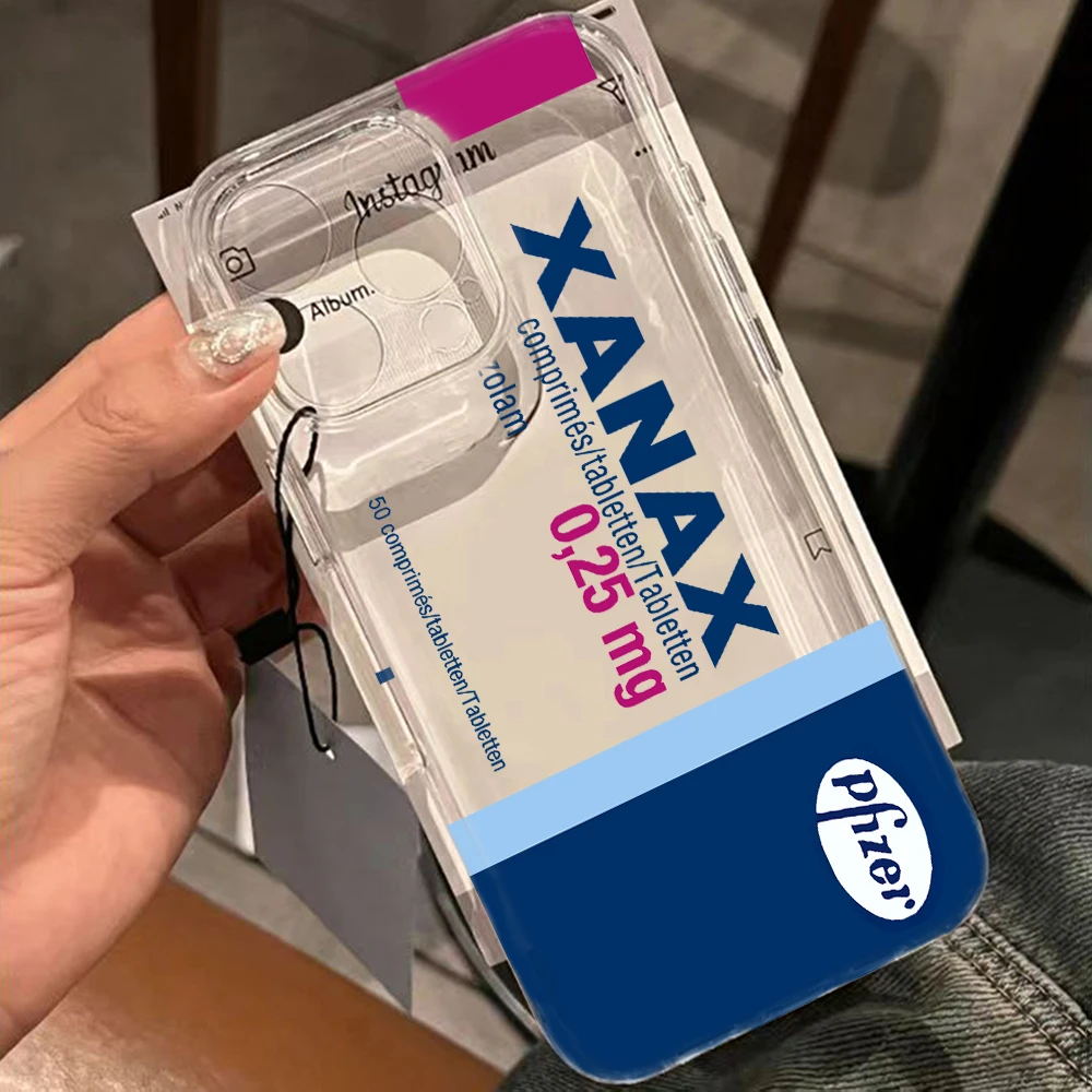 Cool X-XANAX Chill Pill Phone Case For iPhone 17 16 16e 15 14 13 12 11 Mini  Pro Max X XR XSMax 7 8 Air Plus Transparent Cover - AliExpress 202192403