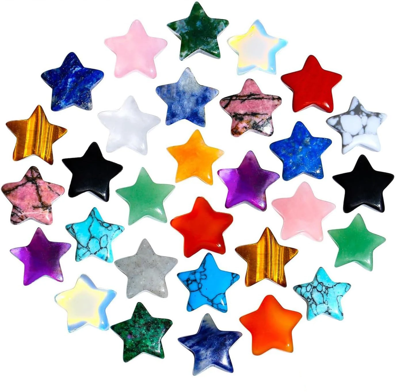 10/20/30 Natural Healing Star Shape Crystal Polished Stone Assorted Crystals Protection Reiki Witchy Spiritual Energy Balancing