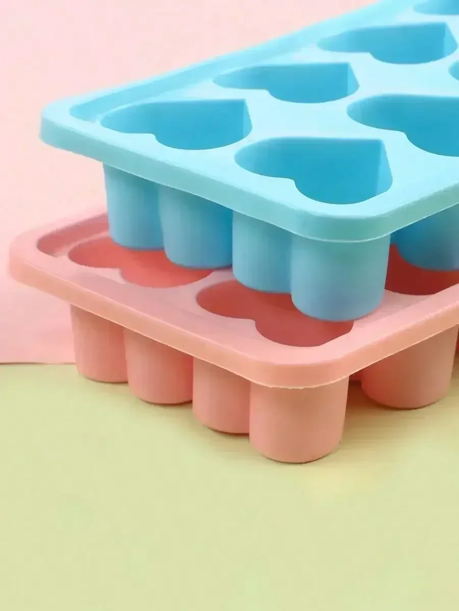 1pc Heart-Shaped Silicone Tray, Mold, For Beverage, Love-Shaped Mold, Chocolate, Candy Making Mold And Tray Back To School