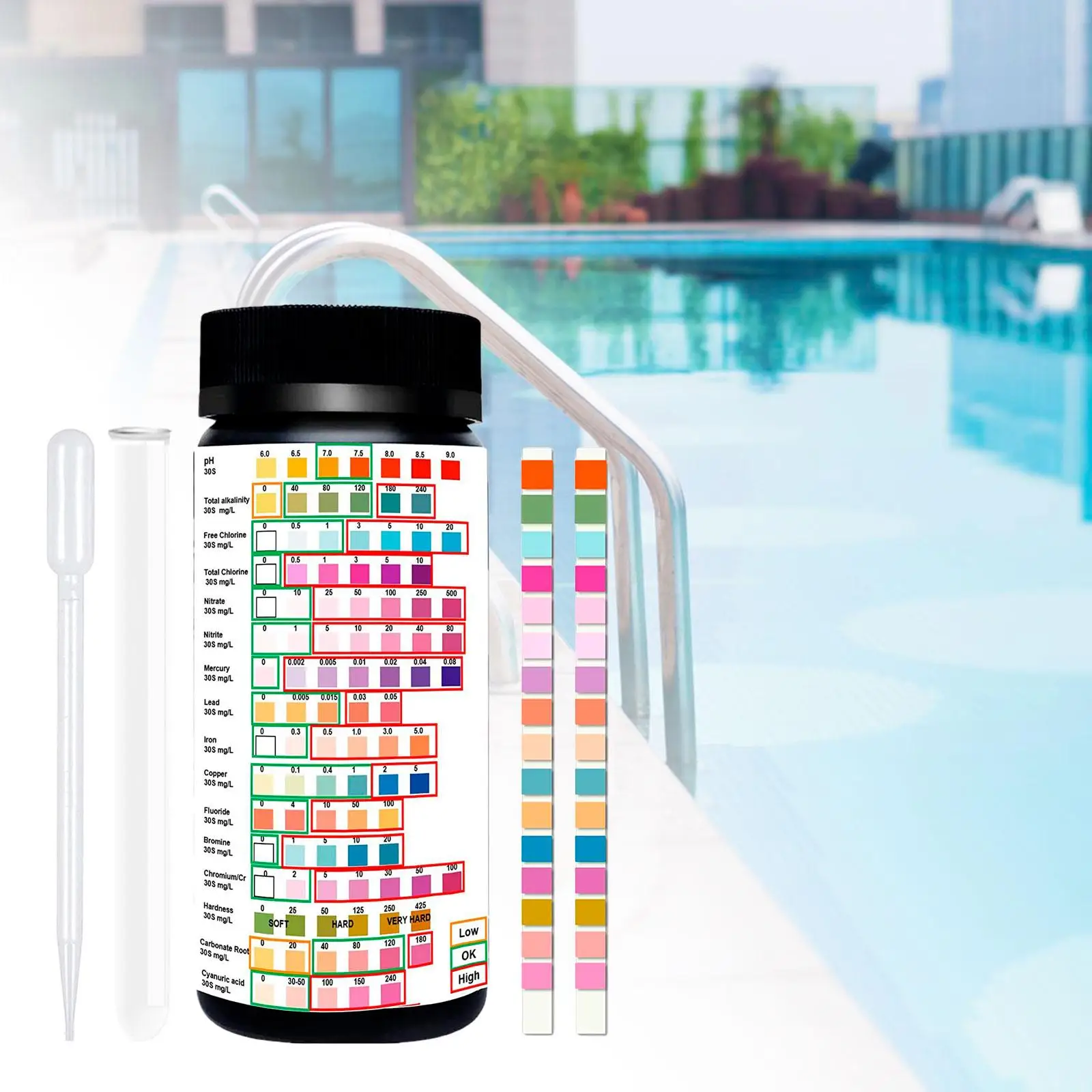 

100Pcs Water Testing Set Water Test Strips for Pools Drinking Water
