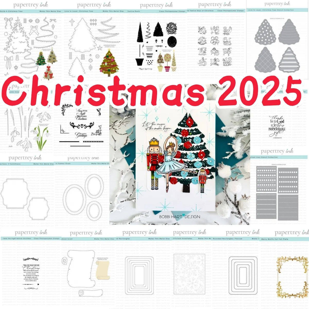 

New Christmas Birthday Tree Snowdrops Clear Stamps Metal Cutting Dies Stencil Hot Foil for DIY Making Card Scrapbook Decoration