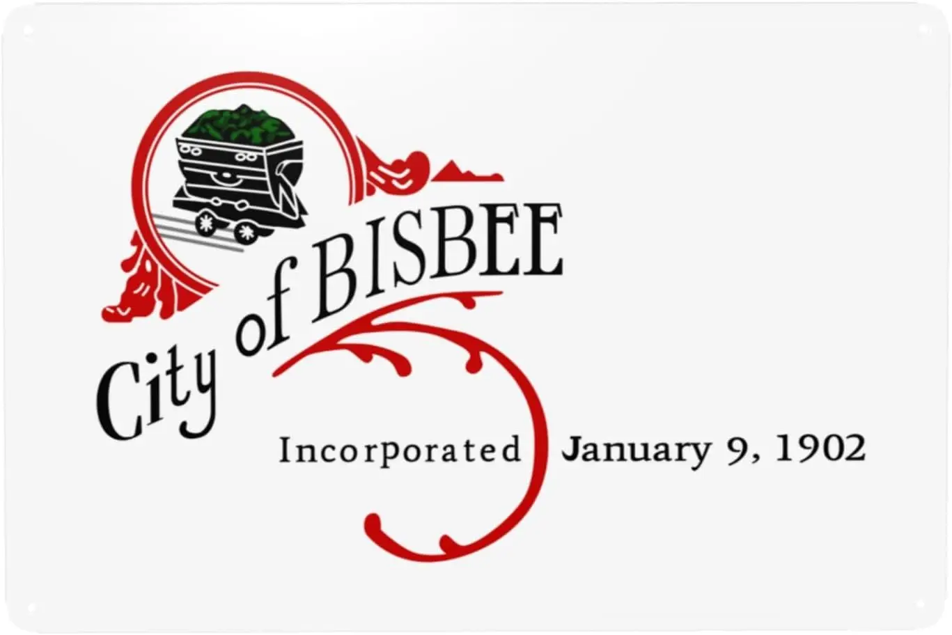 Flag Of Bisbee, Arizona Metal Signs   tin signs Funny Garage Wall Decor Man Cave Decor