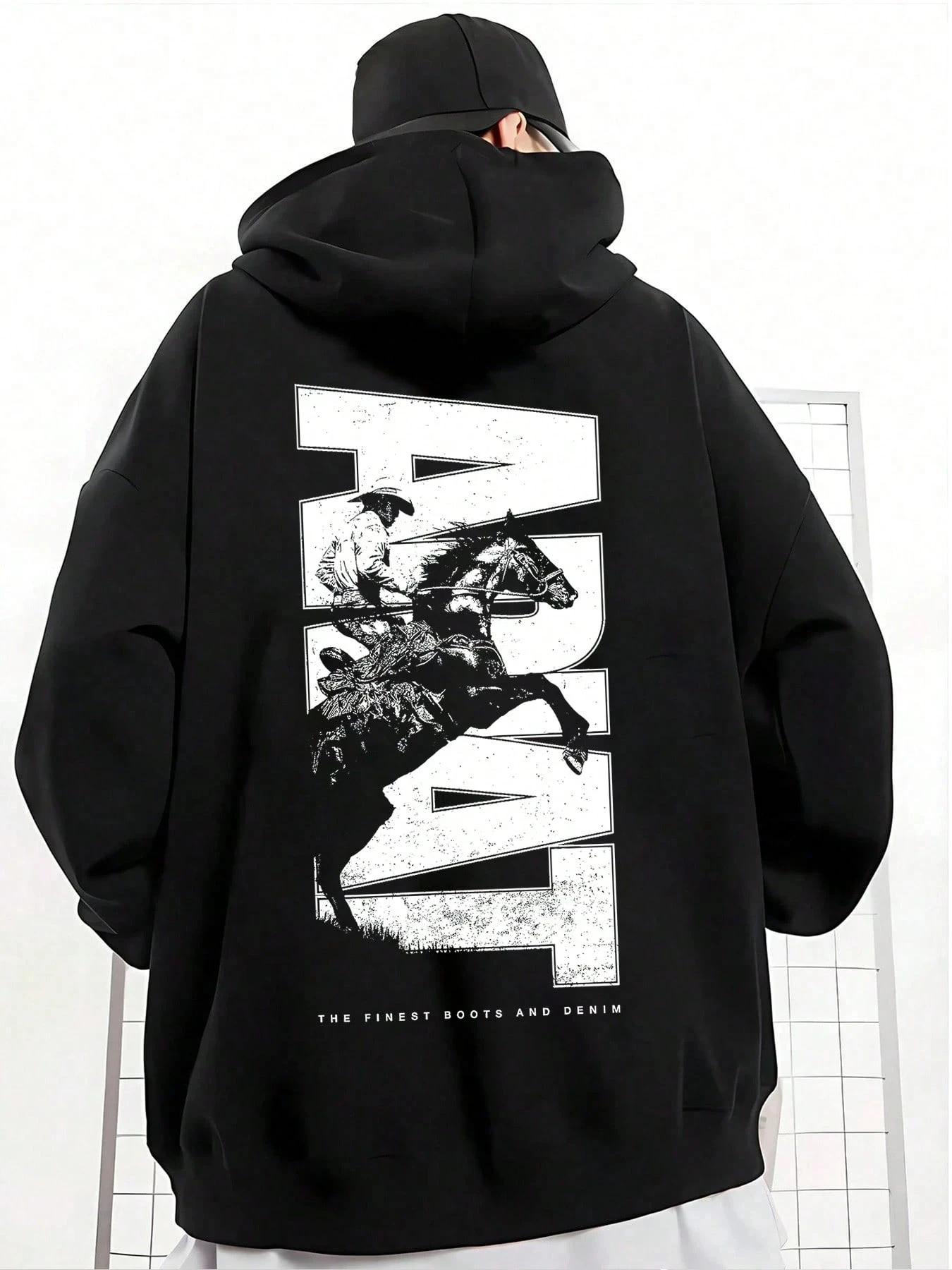 Sudadera holgada para hombre con estampado de vaquero, equitación, logotipo grande de ARIAT, para otoño, estilo vaquero estilo retro.