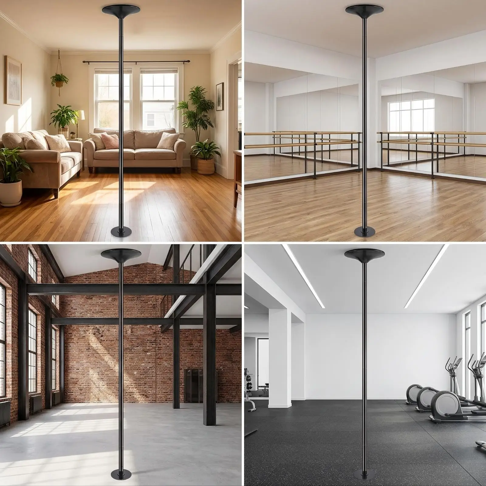 Professional Dance Pole for Home Use Black Steel Adjustable Portable Fitness Dance Training Pole