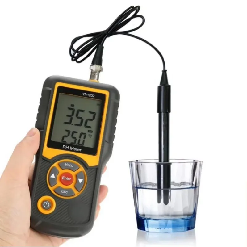 HTI Water Quality Tester Ph Meter Temperature Meter 165*75*32mm HT-1202 +/-0.05PH CN;GUA 145g Hti 0PH-14PH, -415mv-415mv