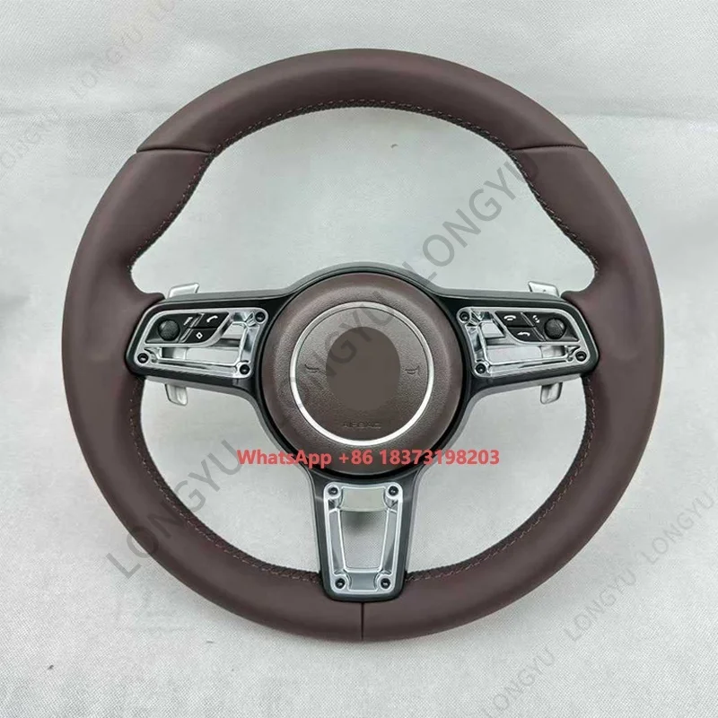 

Upgrade Brown Leather Steering Wheel for Porsche PANAMERA Sport Turismo 971 2017 to Now Taycan Turbo 4S 2021 to Now