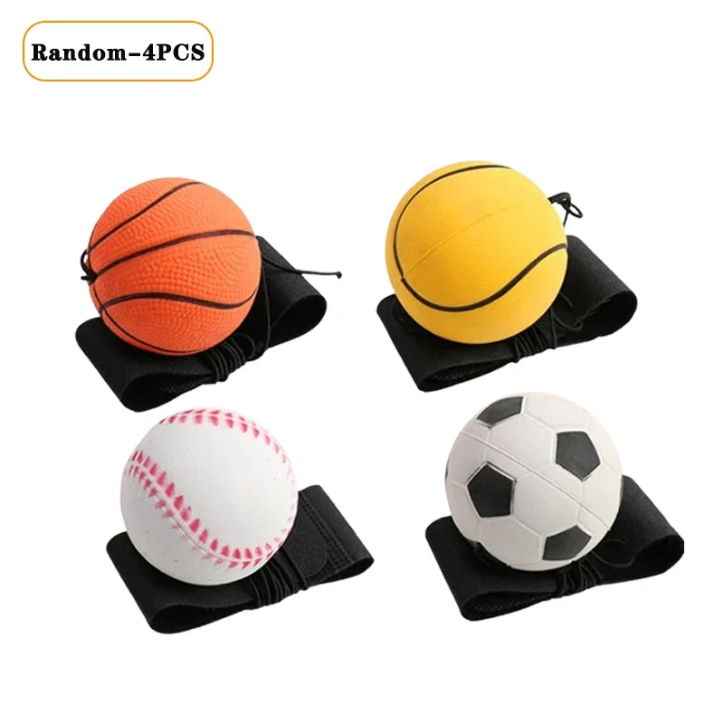1-64PCS Nieuwe Elastische Terugkeer Spons Bal Nylon String Game Oefeningen Rubberen Hand Bal Kinderen Speelgoed Vinger band Bal Outdoor Yoga Bal
