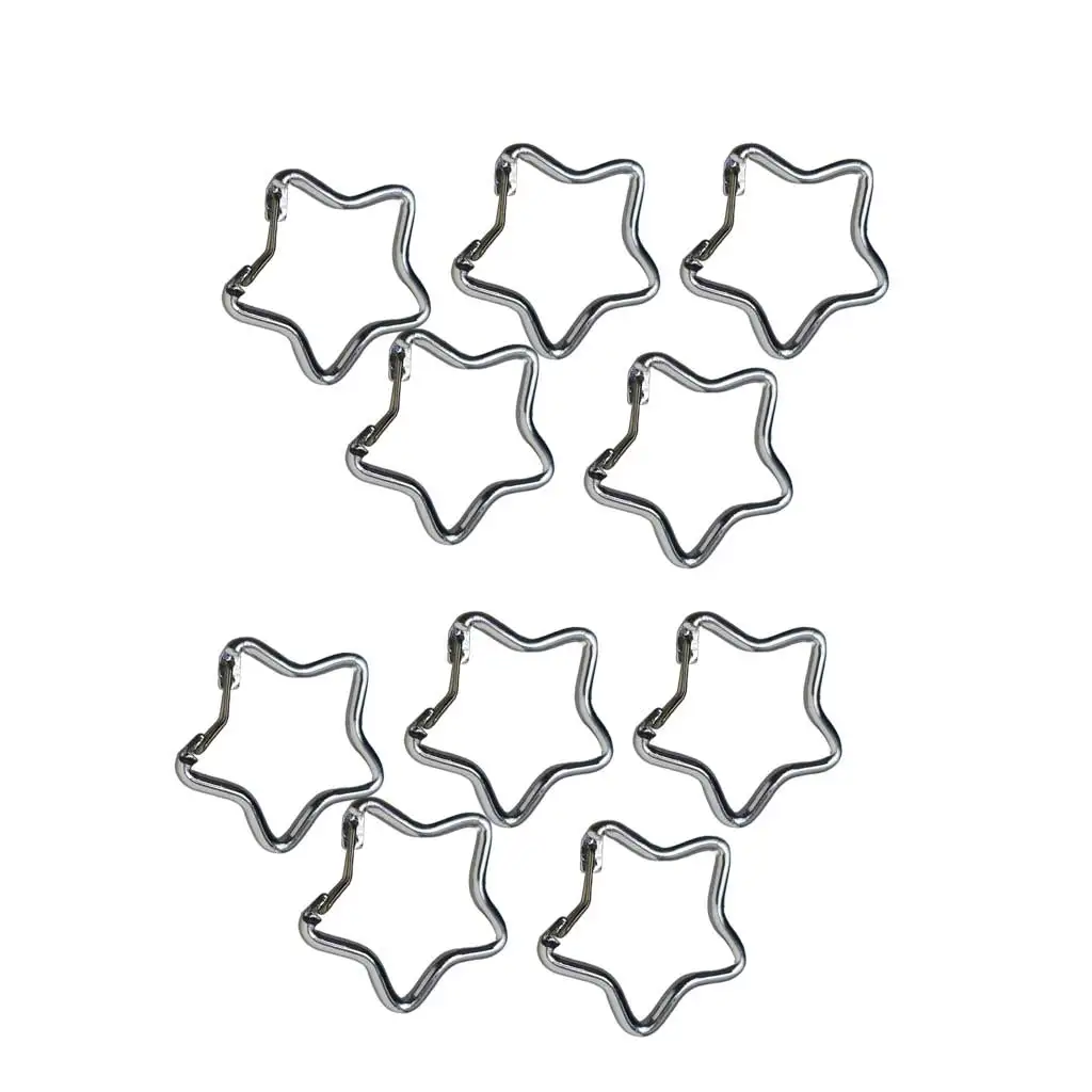 Picture 5: 10pc Aluminum Alloy Star Shape Mountaineering Carabiner Snap Hook Decorative Clip for Backpack Keys Camping  Water Bottle