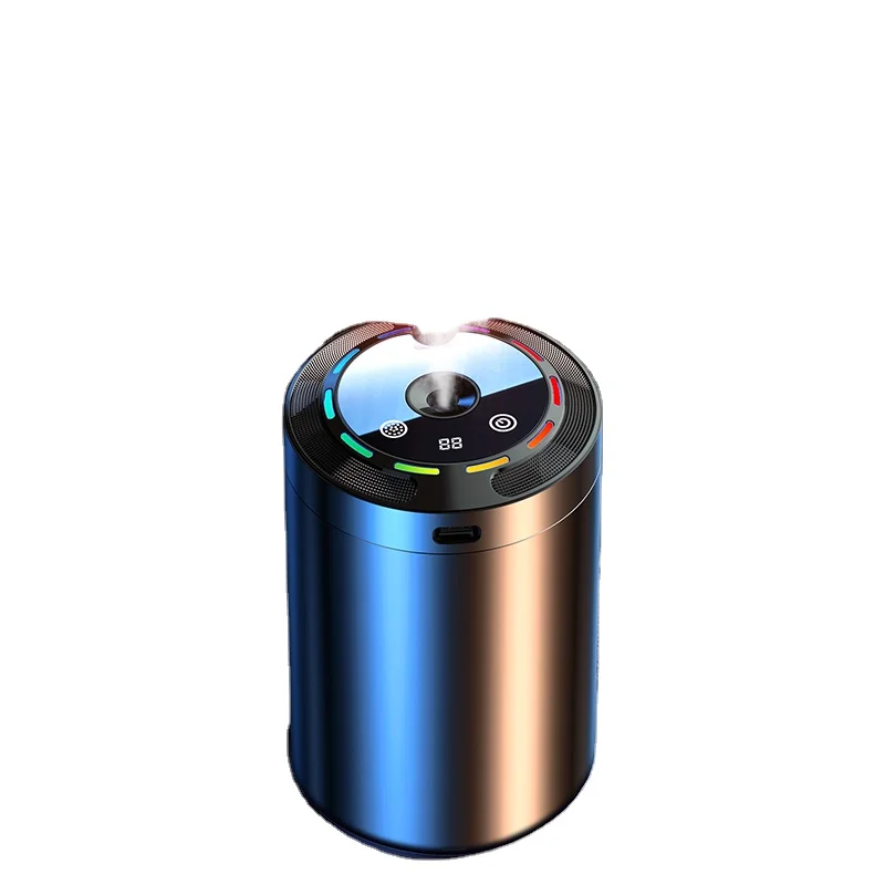 Portable car air purifier, with ambient light and natural aromatherapy, alloy electric drive, can be replenished with car