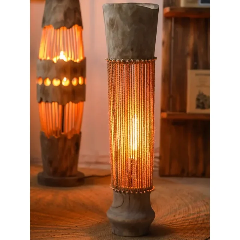 Handmade Log Vintage Bedroom Ambient Light Decorative Ornament