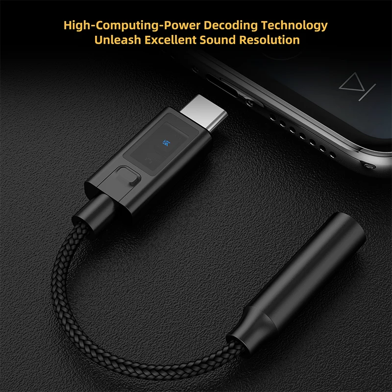 Kz am02 decodificador portátil amplificador de fone de ouvido de áudio de nível profissional tipo-c para adaptador digital de 3.5mm para edx castor pro zs10 pro