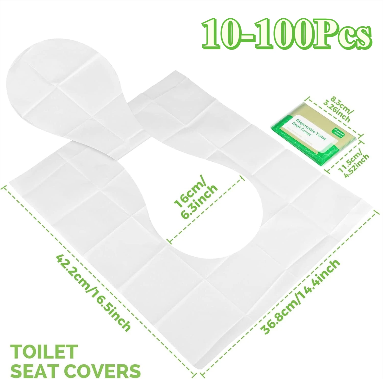 10-100Pcs Toilet Seat Covers Disposable Flushable Toilet Seat Covers Travel for Adults Kids Potty Training Travel Essential
