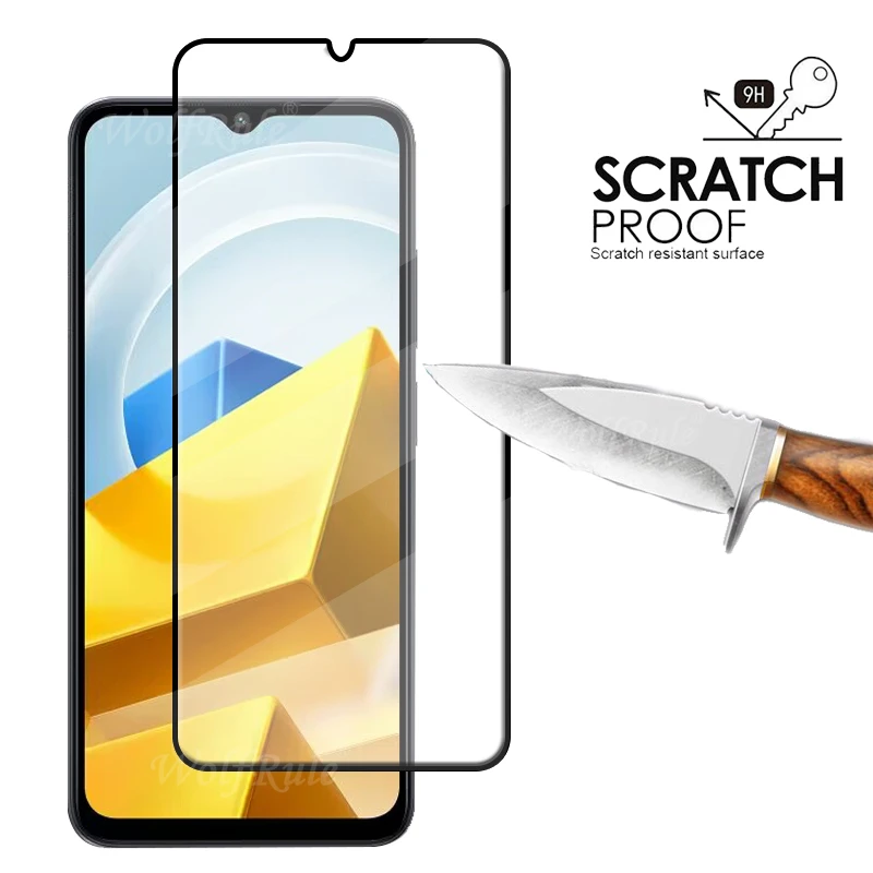 Cubierta de vidrio templado 4 en 1 para Poco M5, Protector de pantalla para Poco M4, M5S, M5, M5, 9H