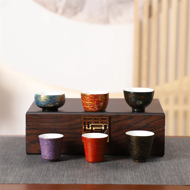 Handmade lacquer craft six into the master cup set step by step