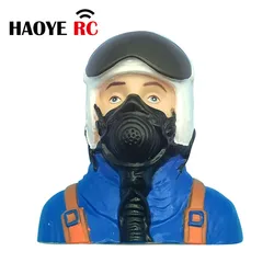 Haoye 1 Pc 1/6 Scale Pilots Figures Toy Model Pilot With Gas Mask For RC Plane Accessories Hobby Color Blue