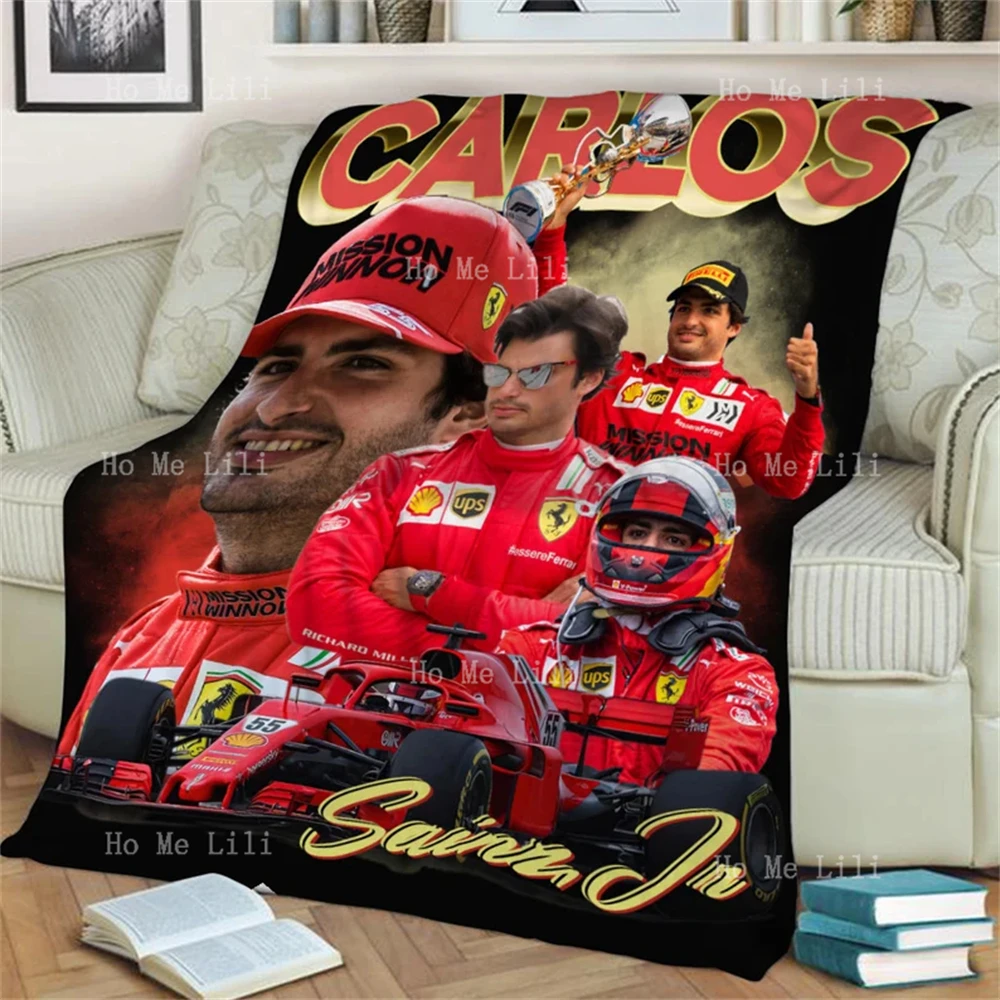 Carlos Sainz Formula Racing Blanket Special Gift Home Decor Modern Flannel Blanket