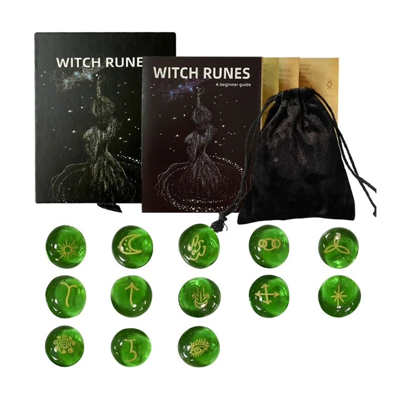 YY 13Pcs Runes Stone Set Engraved Runes Pocket Stone Irregular Divination Runes Stone Metaphysical Heal Runes Enduring