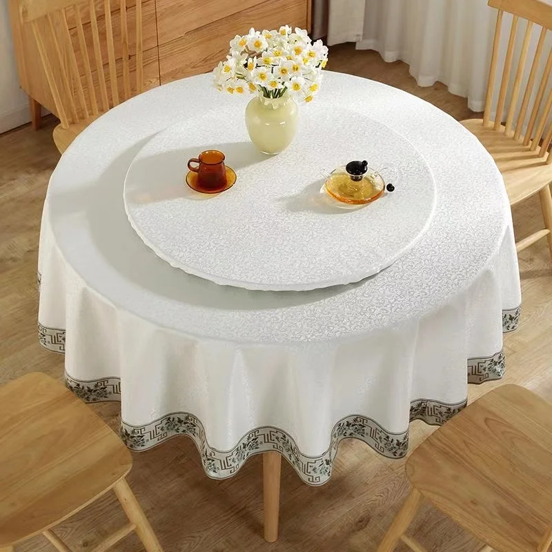 2024 new Chinese style round tablecloth oil-proof, wash-free and scalding-proof cloth for home use