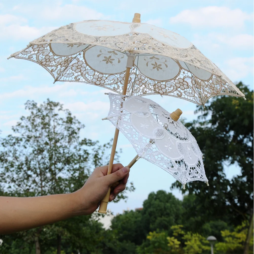 White Umbrella Lace Decorative Stage Bride Wedding Dress Photo Umbralla Bridesmaid