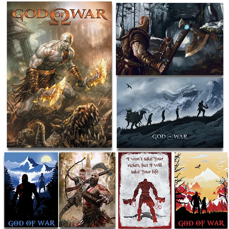 Pop Action Adventure Game God Of War Posters Greek Mythology Prints Canvas Painting Wall Art Pictures Home Living Room Decor