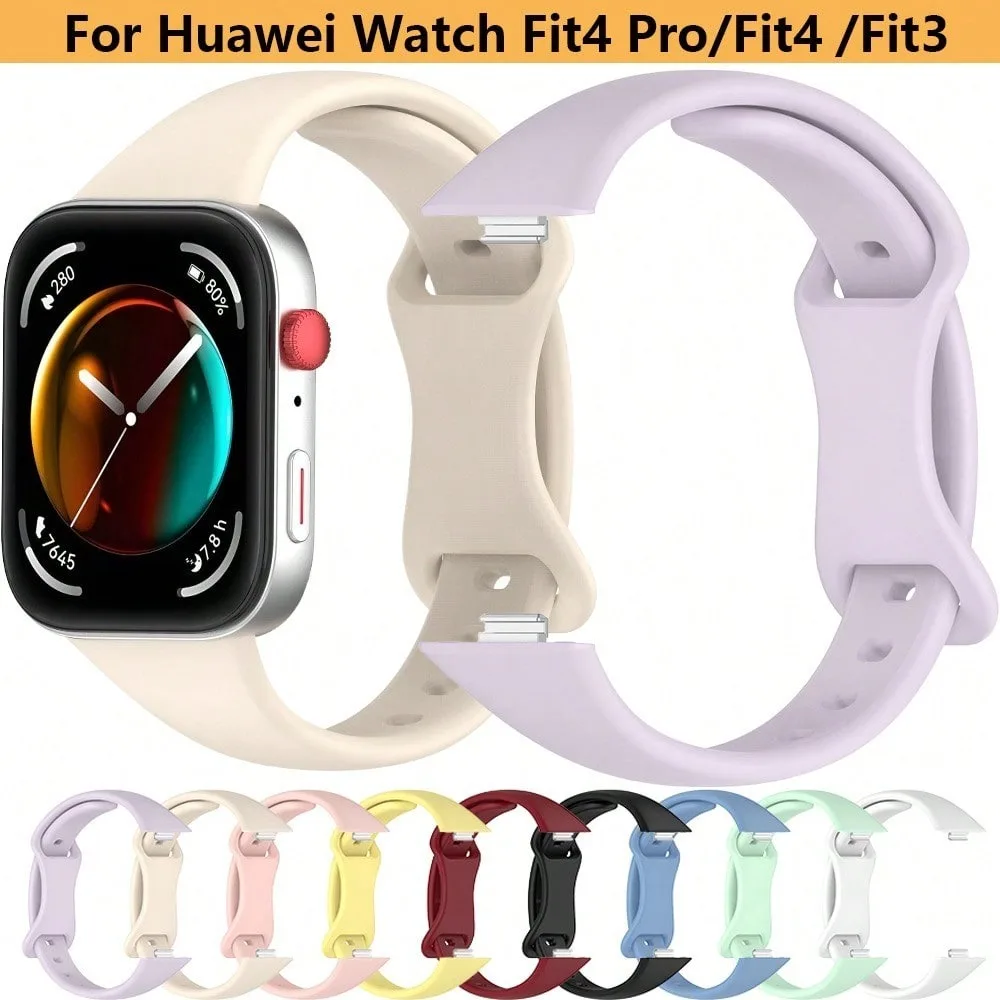 حزام حلقة من السيليكون لساعة Huawei Watch Fit 4Pro/4/3، حزام رياضي بديل بإبزيم على شكل فراشة وإكسسوارات الساعة الذكية