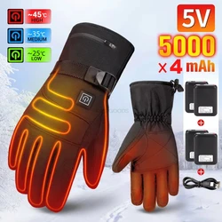 Heated Gloves With 5000mah Rechargeable Battery Snowboarding Ski Gloves Motorcycle GlovesWaterproof Touchscreen Hand Warmer