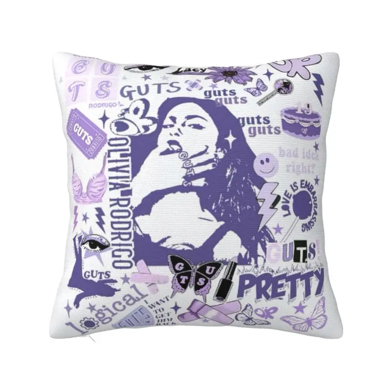 Custom O-Olivia Singer R-Rodrigo Butterfly Poste Cushion Cover Decoration 3D Printing Throw Pillow for Living Room Double Side