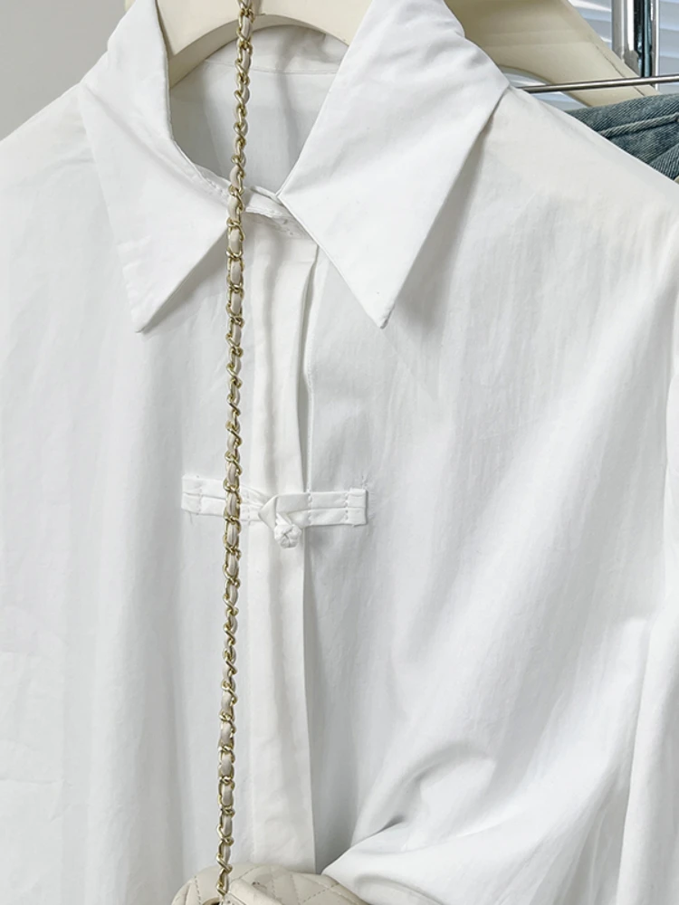 Blusa de verano para mujer, camisa de primavera, blusa para mujer, Maxi Blusas de gasa, informal, elegante, Vintage, manga larga, holgada de gran tamaño, blanca