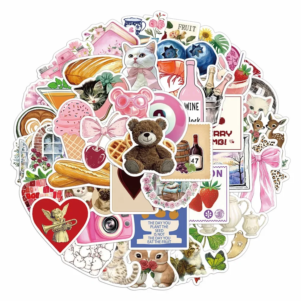 100 Uds. Pegatinas estéticas Pinterest decorativas de moda Harajuku para ordenador portátil, barra de pared creativa, pegatinas creativas decorativas de calle