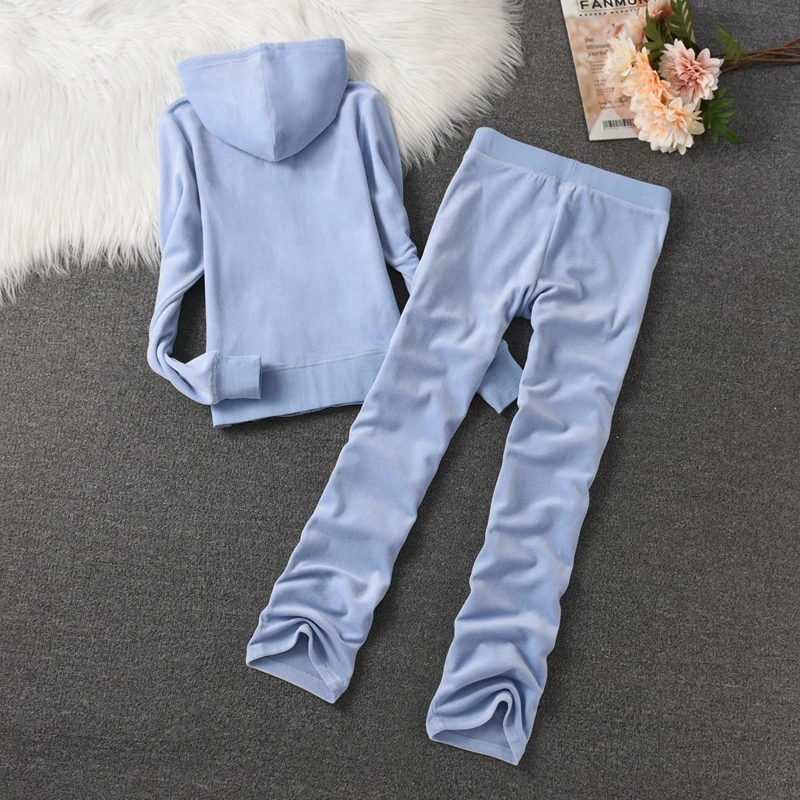 2024 Winter Y2K 2 Piece Sets Women Outfit Women\'s 2 Piece Set Pants Set and Hoodies Women\'s Tracksuit Velvet Tracksuit