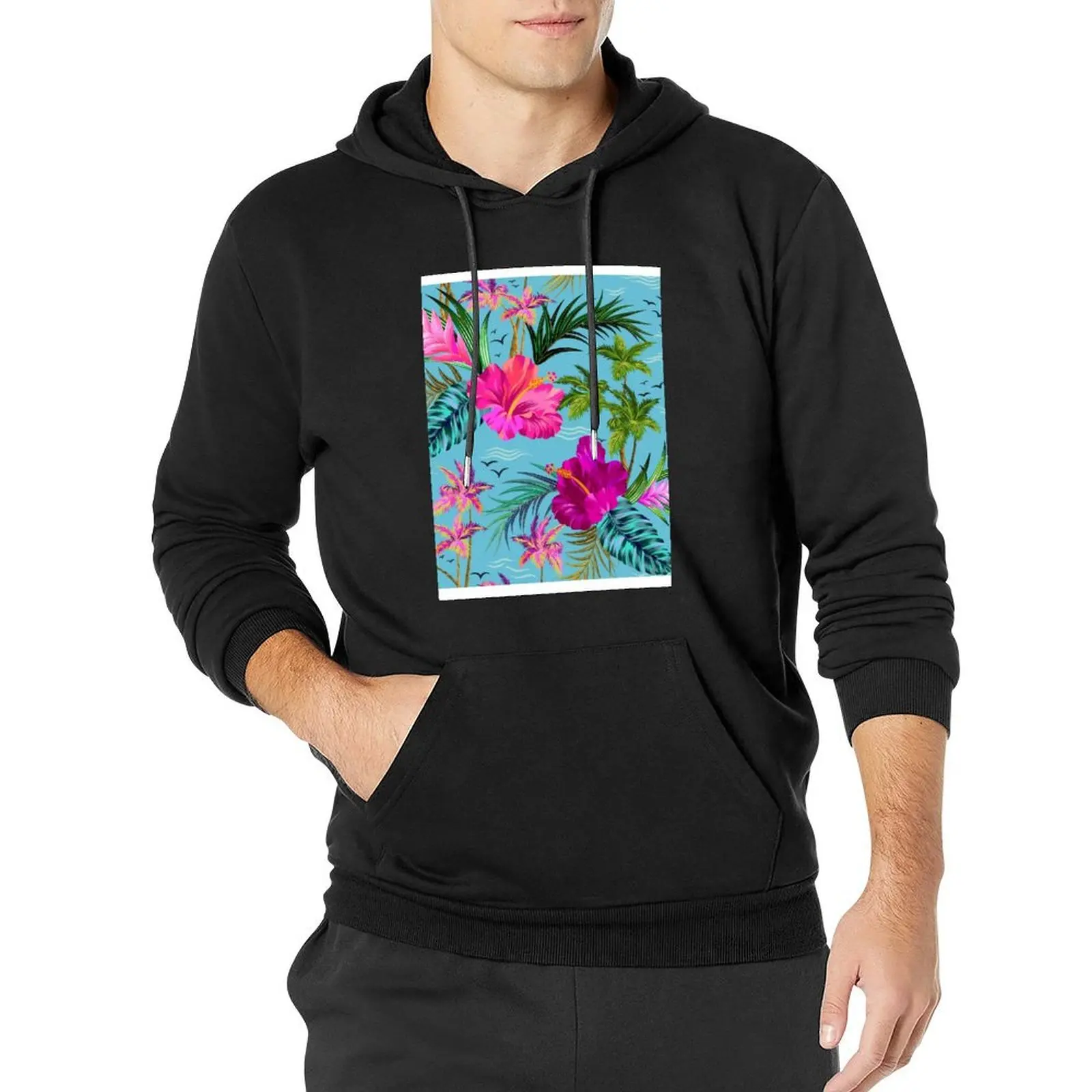 

Hello Hawaii, a stylish retro aloha pattern. Pullover Hoodie men's coat aesthetic clothing men's winter sweater hoodie