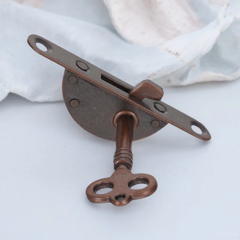 2 комплекта, винтажный железный дверной замок для шкафа, декоративная защелка для шкатулки для драгоценностей, устойчивая к ржавчине прочный ретро-замок для ящика для хранения