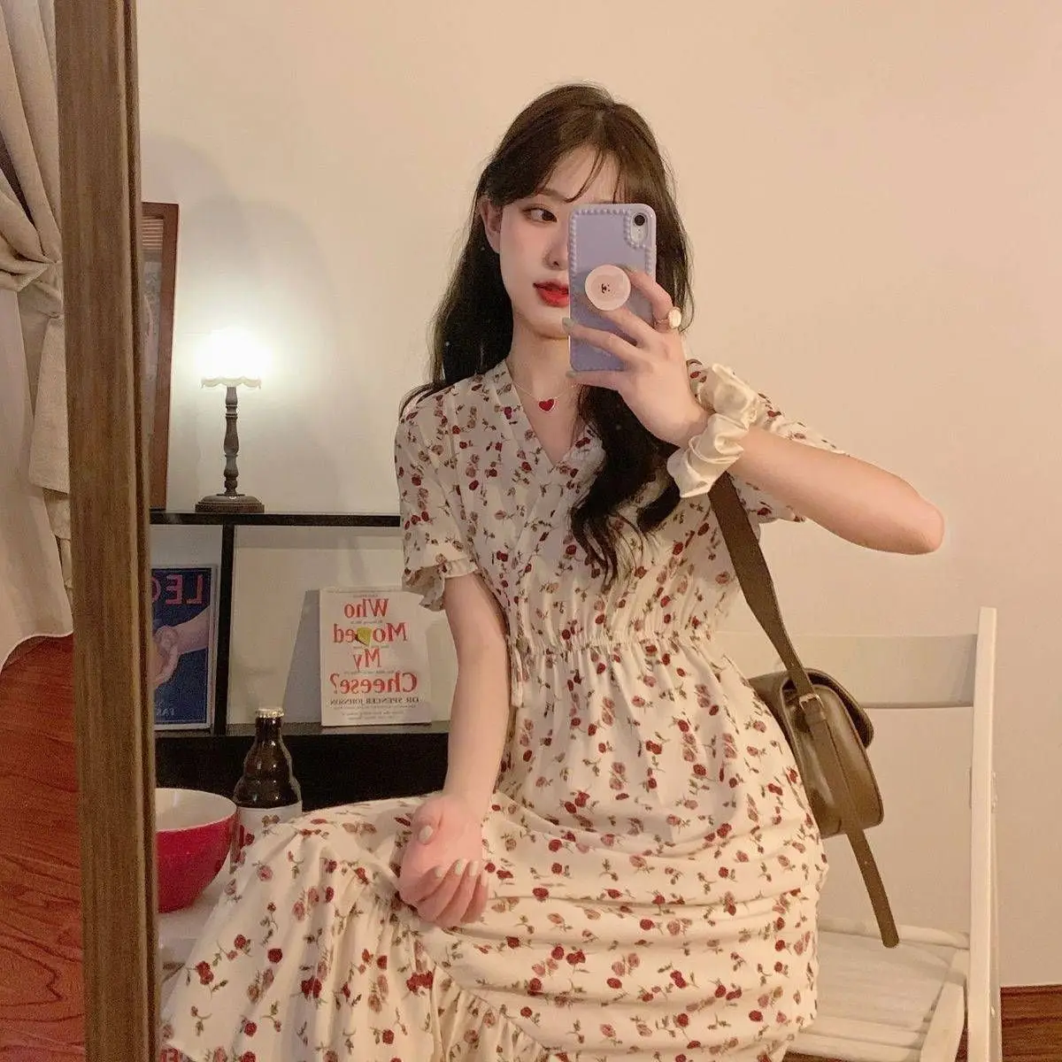 Vestidos de manga curta feminino petite primavera boêmio crochê bloqueio vestido fofo em camadas mori menina aconchegante cottagecore único chique