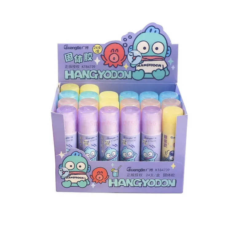 Imagem -06 - Sanrio-hangyodon Palhaço Peixe Solid Adhesive Glue Stick Faça Você Mesmo Material Escolar Handmade Estudante Papelaria Atacado 24 Pcs