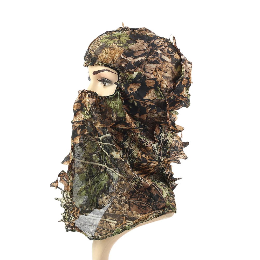 

Headset Hunting Equipment Equiepment Facial Camouflage Cap Leafy Hat Green Leaves