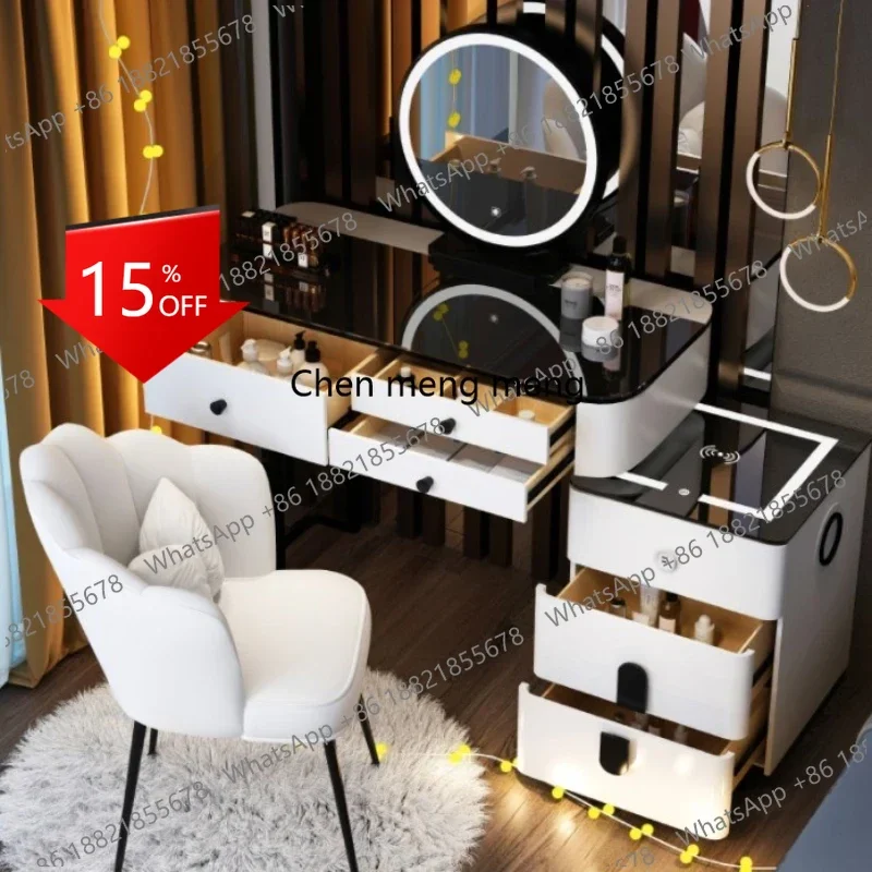 

zS173Туалетный столик с зеркалом и подсветкой, роскошный туалетный столик для женщин с удобным хранением, мебель для спальни