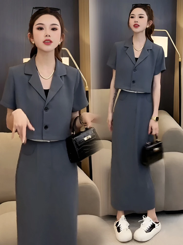 

Chic Style Two-Piece Set for Women: High-End Fashionable and Youthful Slimming Blazer and Skirt, New for Summer 2024 Hot Sale