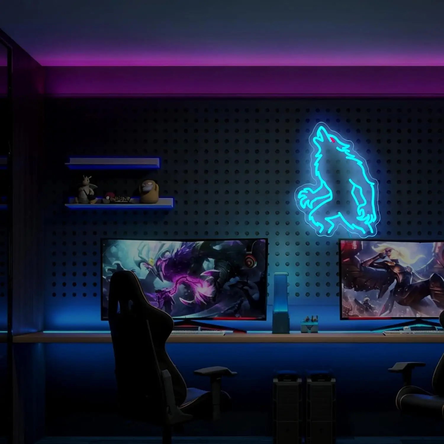 Werewolf Shape Neon Sign USB Dimmable LED Lights for Basement Pub Bedroom Dorm Home Wall Decor Personalized Gifts Wall Lights