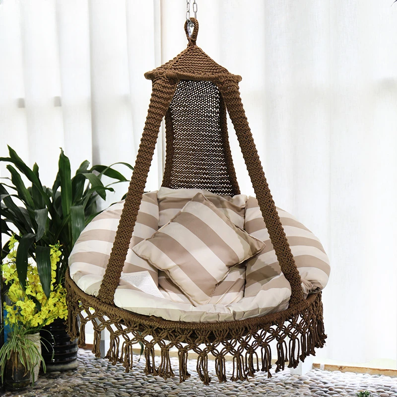 Swing Indoor Balcony Adult Tassel Hanging Basket Hanging Chair Living Room B & B Swing Cradle Bird's Nest