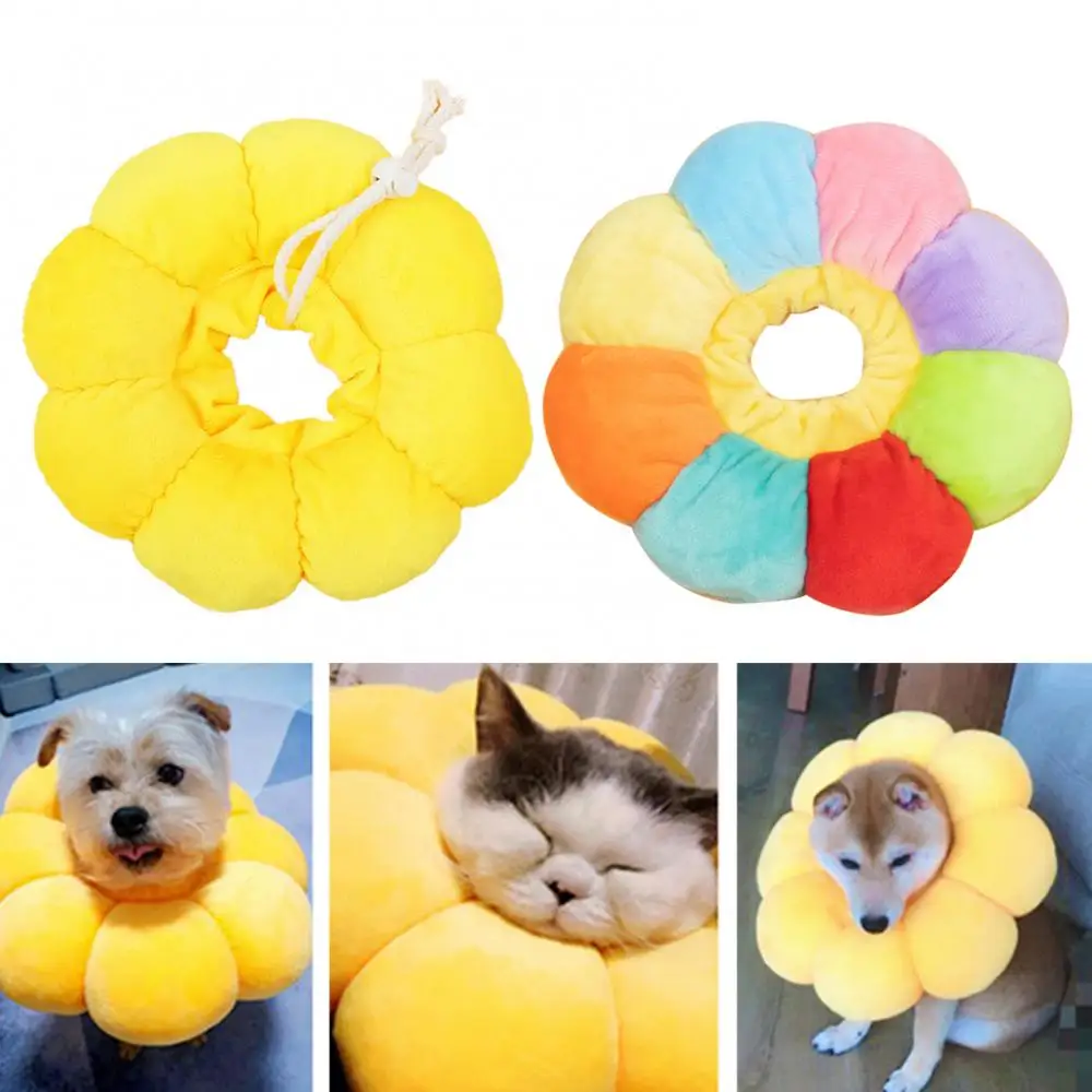 Adjustable Protection Collar Sunflower Shape Cat Dog Circle Dog Neck Recovery Cone Collar Pet Protective Collar Elizabeth Circle