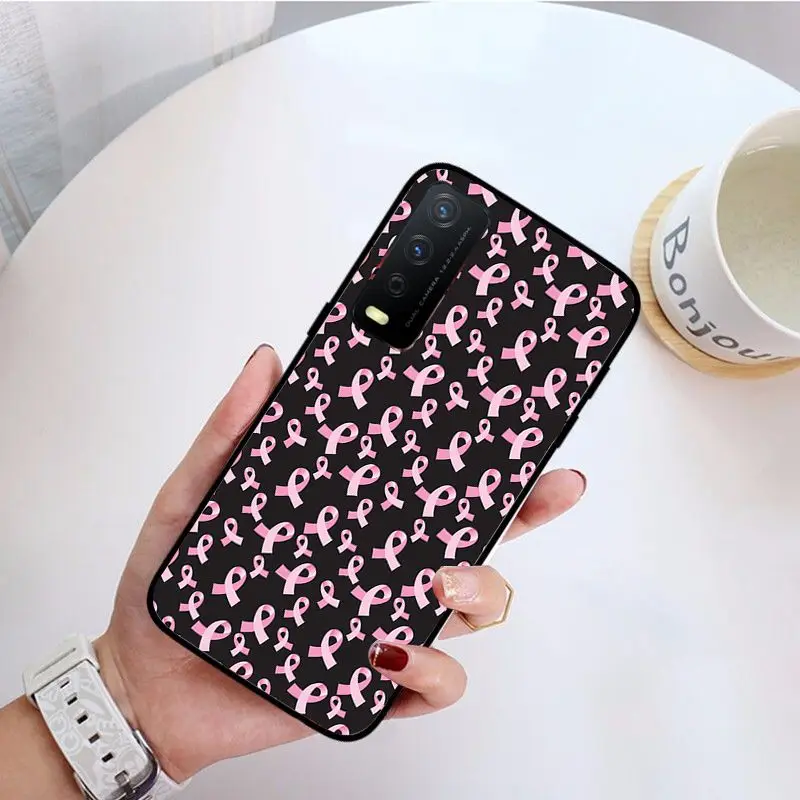 pink Ribbon Girl Breast Cancer Phone cover For vivo Y35 Y31 Y11S Y20S 2021 Y21S Y33S Y53S V21E V23E Y30 V27E 5G Cases coque